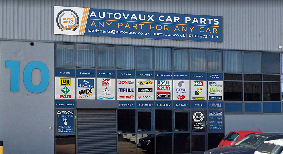Autovaux Car Parts Leeds store front in the centre of Leeds.